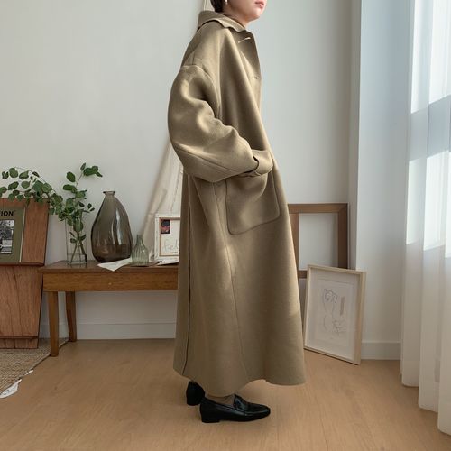 【NOKCHA original】wool over coat/moca beige
