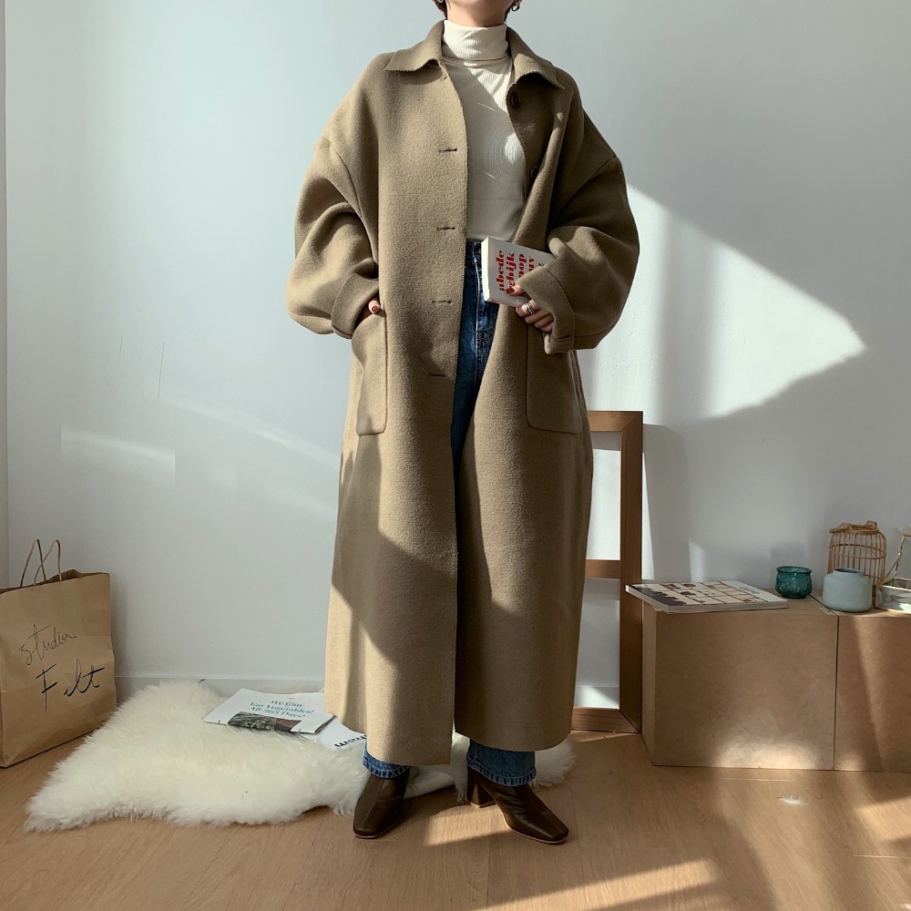 【NOKCHA original】wool over coat/moca beige - NOKCHA